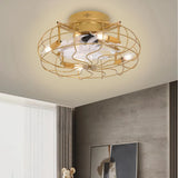 Deckenventilator im Vintage-Stil aus Metall mit Licht