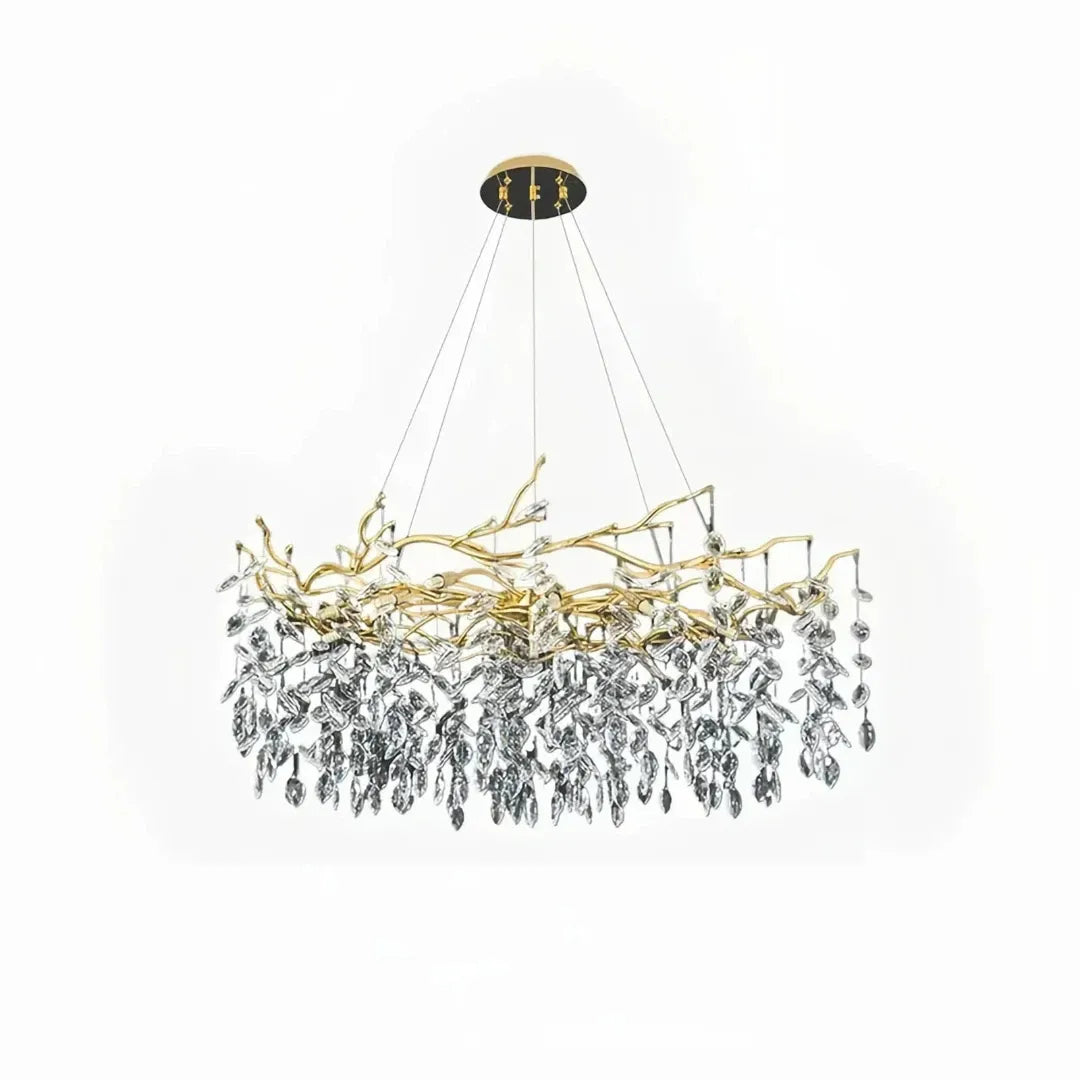 Luxuriöser Kronleuchter Gold mit moderner LED-Beleuchtung