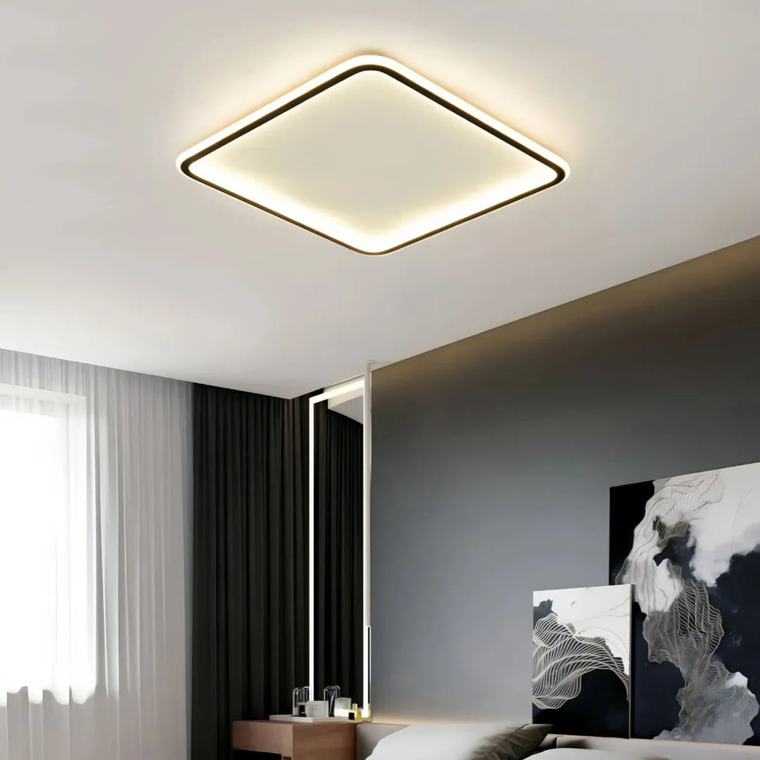 Quadratische LED-Deckenleuchte für Schlafzimmer in modernem flachem Design