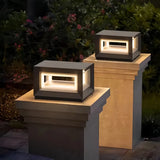 Eckige LED-Solar Sockelleuchte Anthrazit für Terrasse & Garten