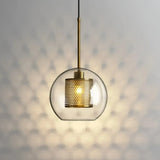 Einflammige Pendelleuchte aus Glas und Metall für das Esszimmer