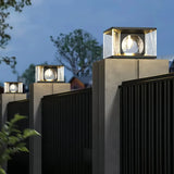 Garten Solarleuchte mit schwarzem Design in Wasserwellen-Optik