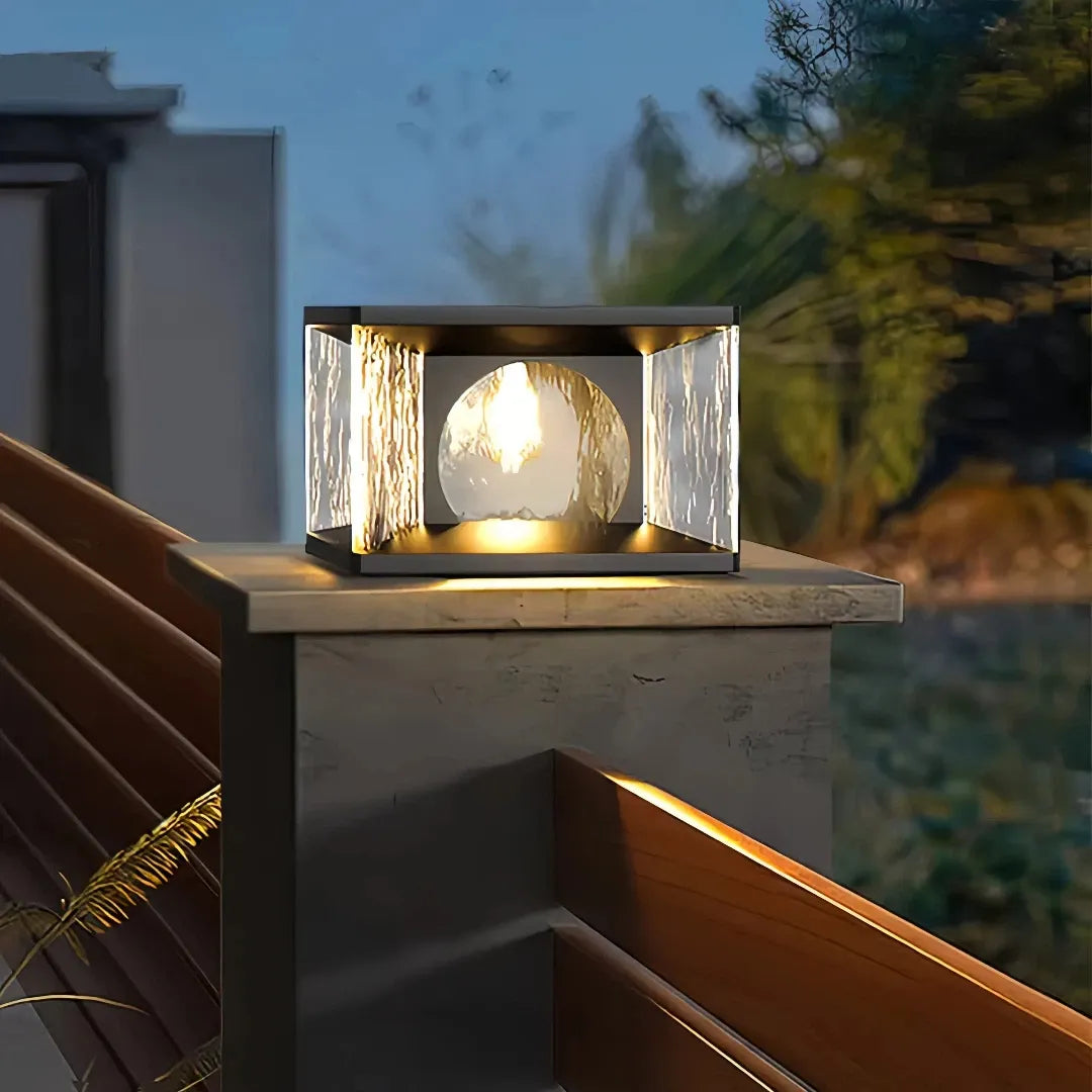 Garten Solarleuchte mit schwarzem Design in Wasserwellen-Optik