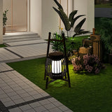 Gartenlaterne modern aus schwarzem Metall tragbar