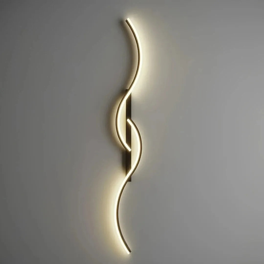 Moderne LED-Wandleuchte, geschwungen, dimmbar