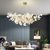 Ginkgo LED Kronleuchter aus Keramik für Wohnzimmer