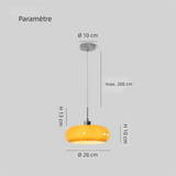 Runde LED Pendelleuchte aus Glas für das Esszimmer