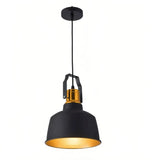 Industrial Pendelleuchte Schwarz-Gold aus Metall für Esszimmer