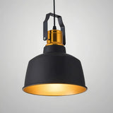 Industrial Pendelleuchte Schwarz-Gold aus Metall für Esszimmer
