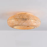 Kleiner Bambus-Deckenventilator mit Licht im Vintage-Stil