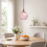 LED-Pendelleuchte mit bunter Glaskugel modern fürs Esszimmer