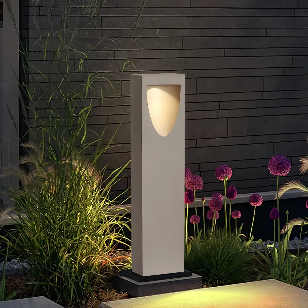 LED-Pollerleuchte aus Beton mit IP65 für den Garten