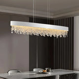 LED Kristall Pendelleuchte länglich in Schwarz für modernes Esszimmer