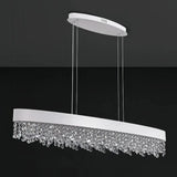 LED Kristall Pendelleuchte dimmbar, längliches Design, für das Esszimmer