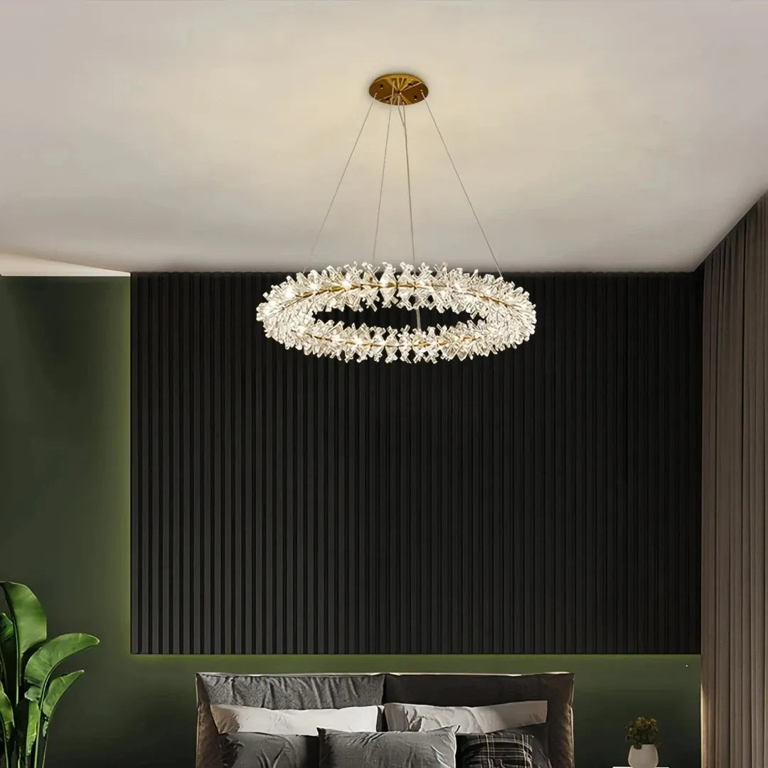 LED Kristall Ring Kronleuchter für Wohnzimmer