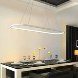 LED Pendelleuchte für den Esstisch oval modern dimmbar aus Metall