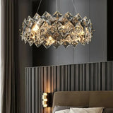 Moderne LED Kristall-Ring Pendelleuchte, Dimmbar für Wohnzimmer
