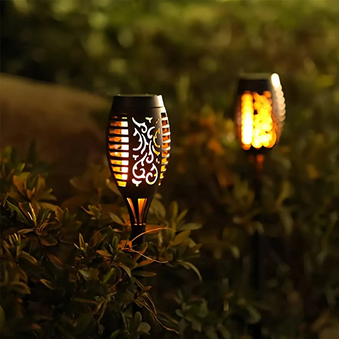 LED Solar-Erdspießleuchte für den Garten, IP65, Schwarz