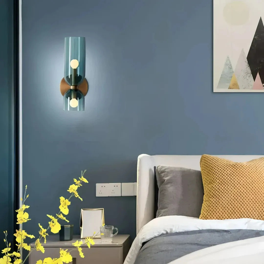LED Wandleuchte aus Glas, Up-&-Down Licht, modern, für Schlafzimmer