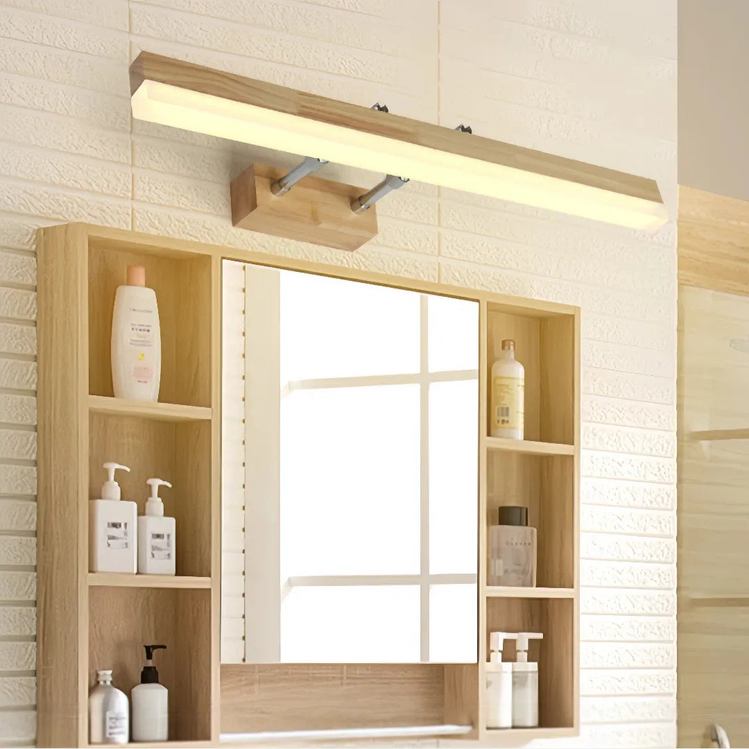 Bad-Wandleuchte aus Holz im skandinavischen Design, verstellbar, IP44