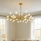LED Kronleuchter modern mit Blattdesign für das Wohnzimmer