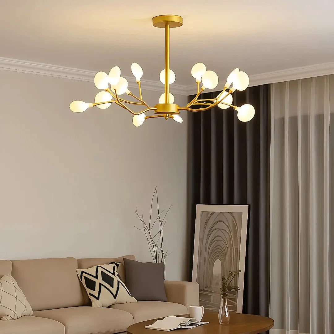 LED Kronleuchter modern mit Blattdesign für das Wohnzimmer