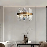 LED Kristall-Pendelleuchte Goldring für Esszimmer – Modernes Design