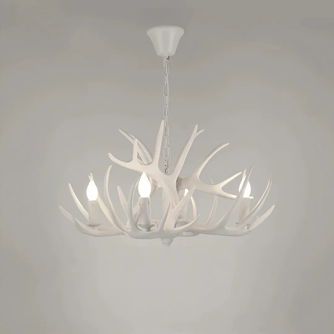 LED Kronleuchter mit Geweih im Landhausstil für Esszimmer