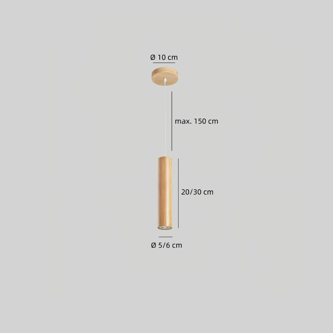 Kleine Holz-Pendelleuchte mit 20 cm und 30 cm Durchmesser
