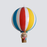 Heißluftballon-Kinderzimmerlampe mit gestreiftem Lampenschirm