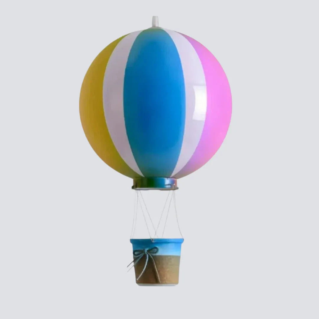 Heißluftballon-Kinderzimmerlampe mit gestreiftem Lampenschirm