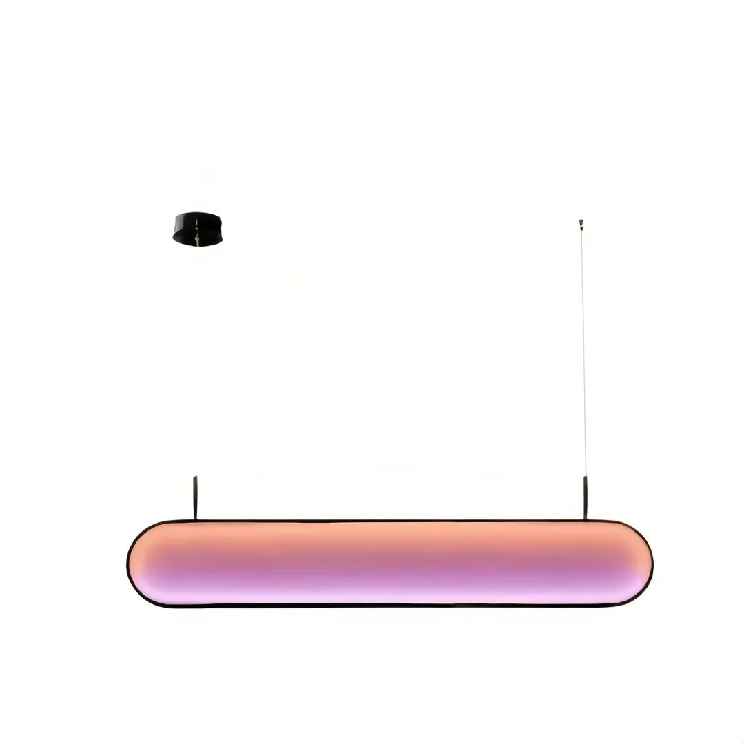 Ovale LED-Pendelleuchte in Schwarz, 100 cm
