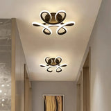 Schwarze LED-Deckenleuchte im Blumen-Design mit sechs Blütenblättern