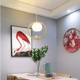 Skandinavische LED-Pendelleuchte aus Holz in Ringform für das Esszimmer