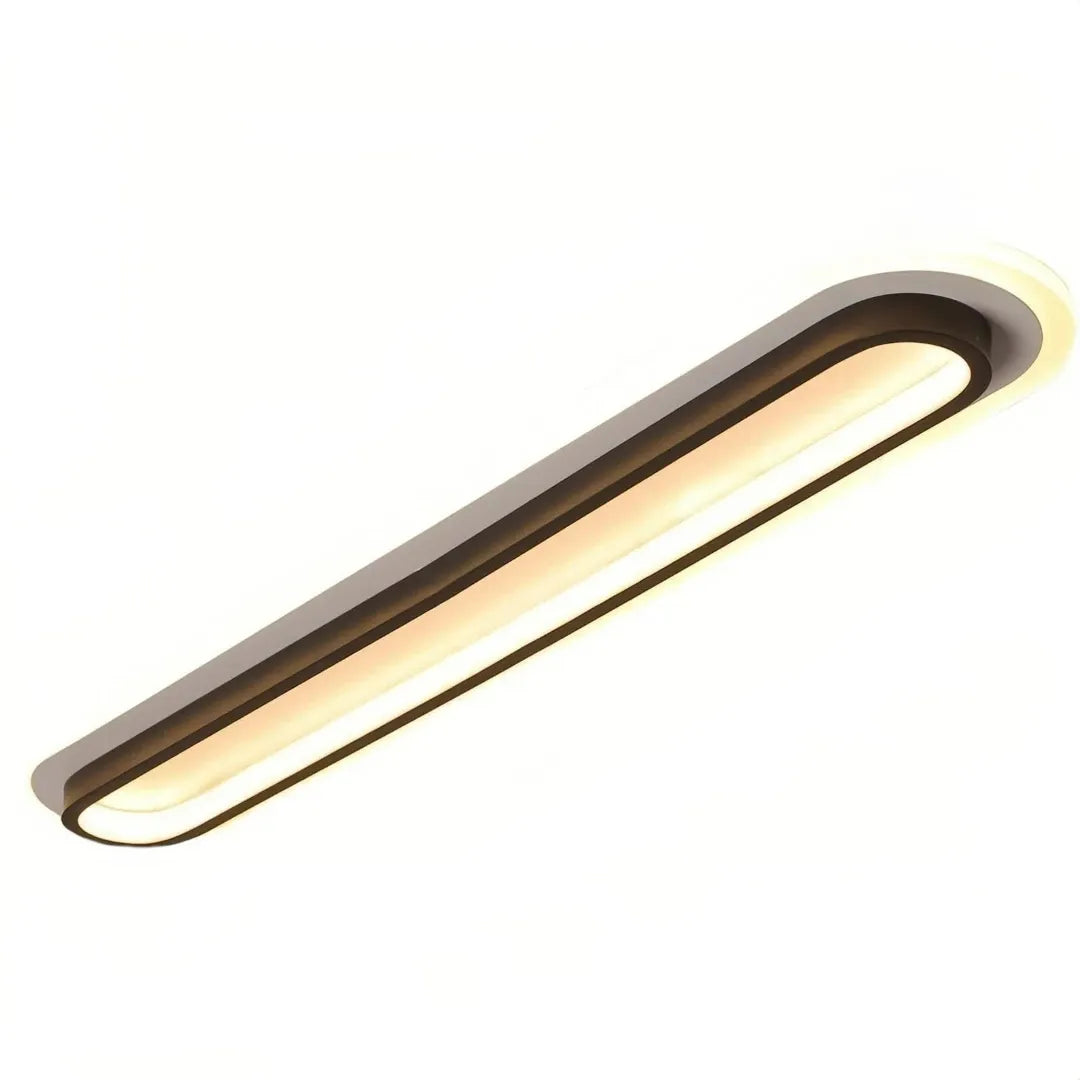 Seitenansicht der flachen ovalen LED-Deckenleuchte