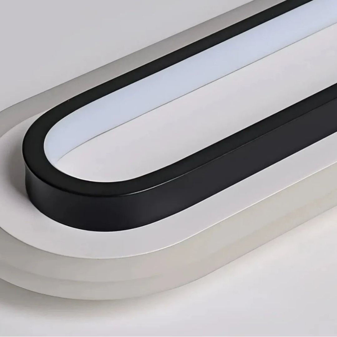 Detailansicht des Acrylschirms der ovalen LED-Deckenleuchte