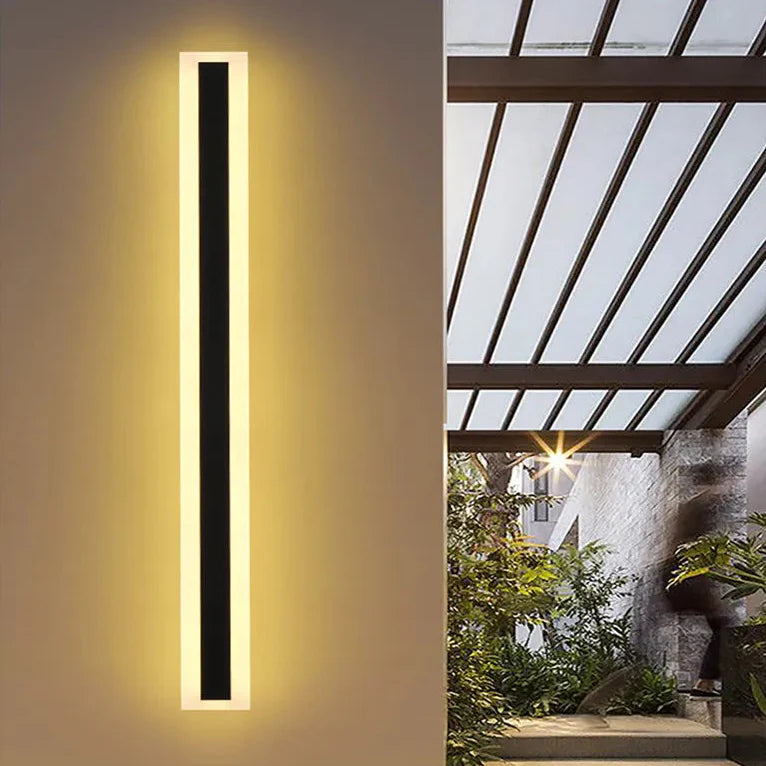 LED Außenwandleuchte mit Bewegungsmelder schwarz lang
