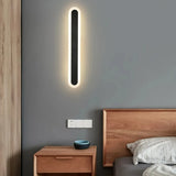 Lange schwarze LED Wandleuchte, dimmbar, modernes Design