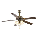 Leiser Vintage-Deckenventilator mit Licht und 5 Flügeln