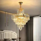 Luxuriöser LED Kristallkronleuchter in Gold, Ø40 cm für Schlafzimmer