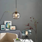 Moderne Pendelleuchte aus mundgeblasenem Glas für das Esszimmer