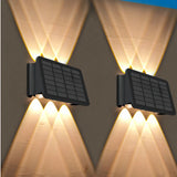 Moderne LED-Solar-Außenwandleuchte Schwarz IP65