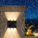 Moderne LED-Solar-Außenwandleuchte Schwarz IP65