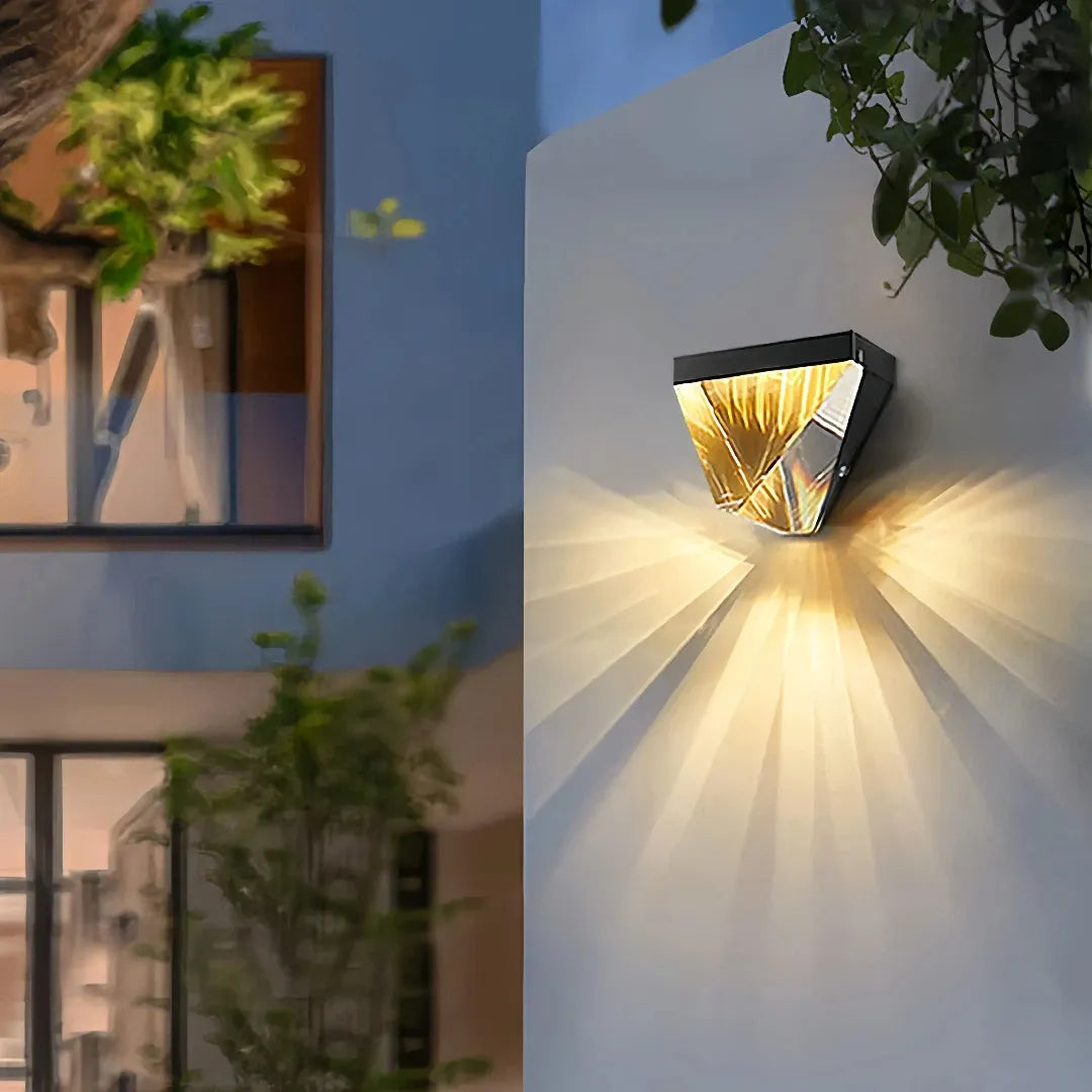 Moderne LED Außenwandleuchte aus Kristall IP65 für den Außenbereich