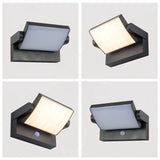 Moderne LED Außenwandleuchte mit Sensor, IP65, Schwarz