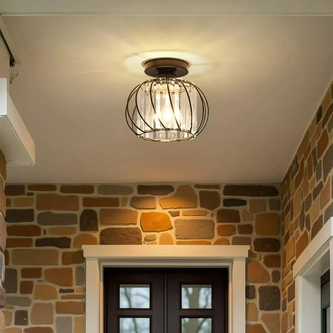 Moderne LED Deckenleuchte für den Flur im Kristall Design, Ø19 cm