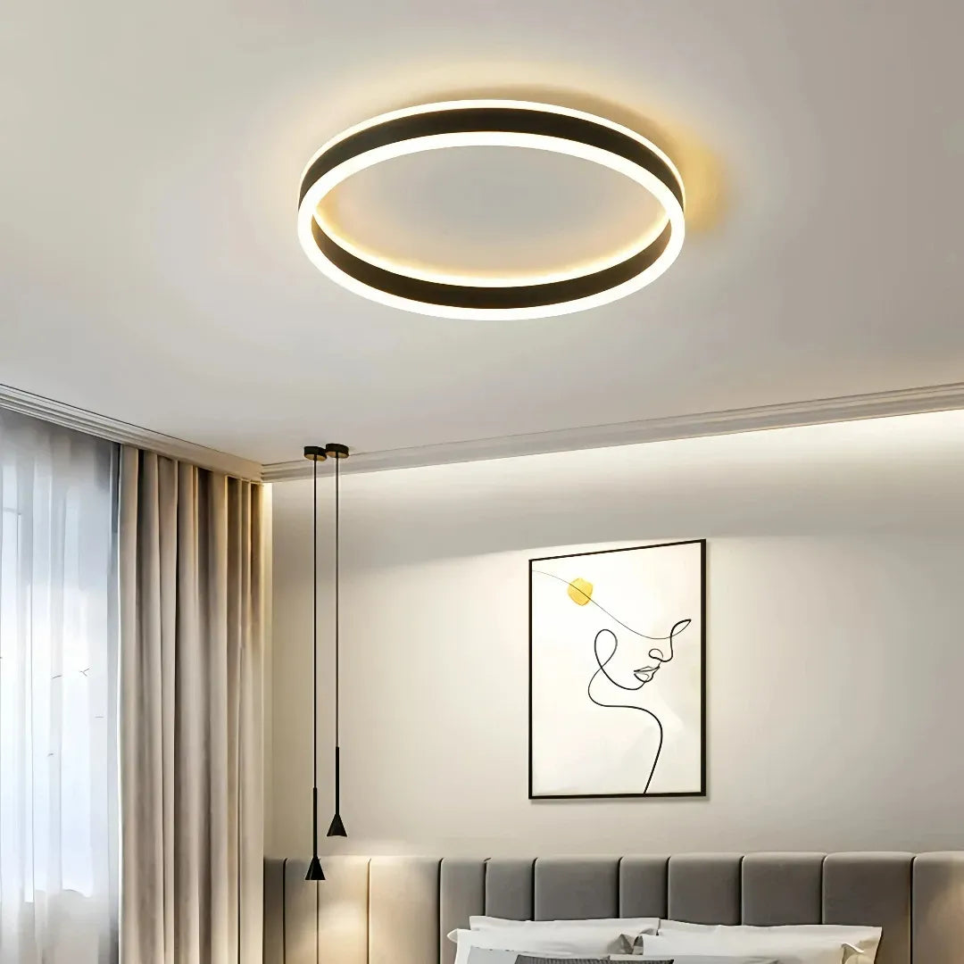 Moderne LED-Ring-Deckenleuchte dimmbar fürs Schlafzimmer – Ø 40/50 cm