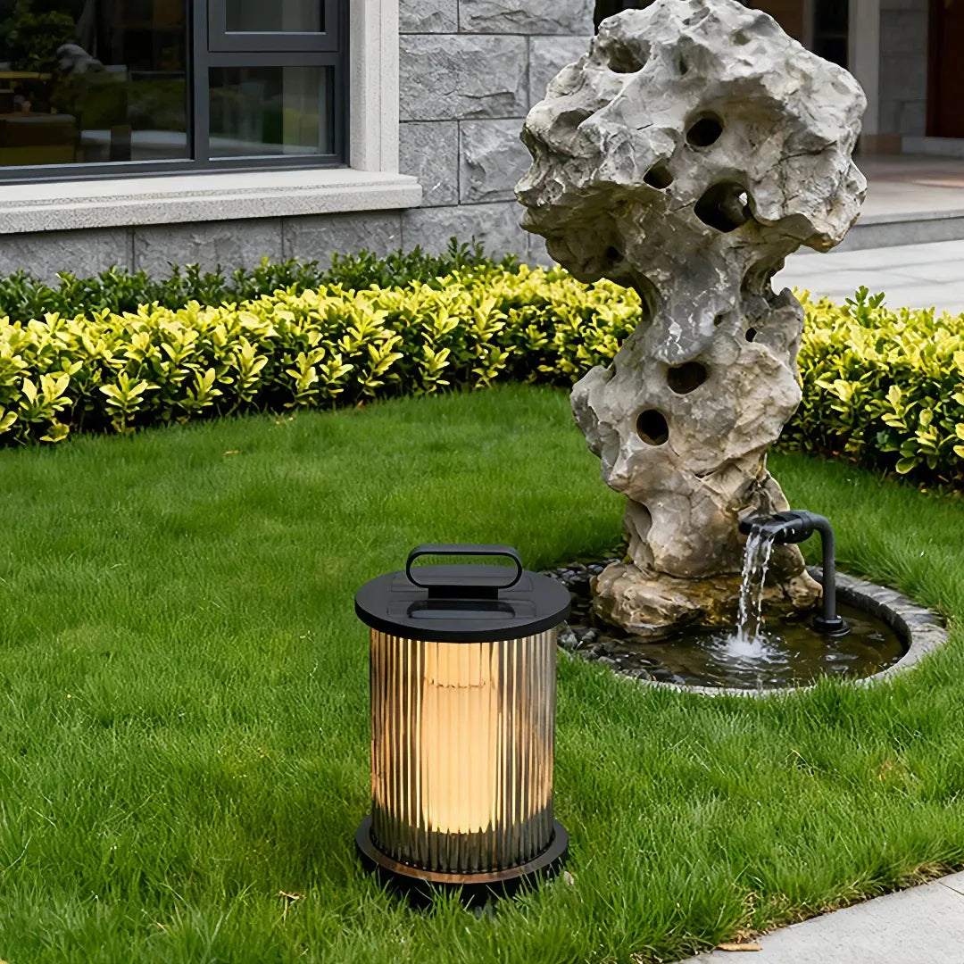 Moderne LED Gartenlaterne aus Glas für Außenbereiche IP65