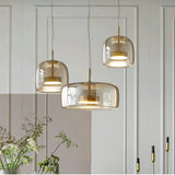 Moderne LED Pendelleuchte aus Glas – dimmbar, ideal für Esszimmer