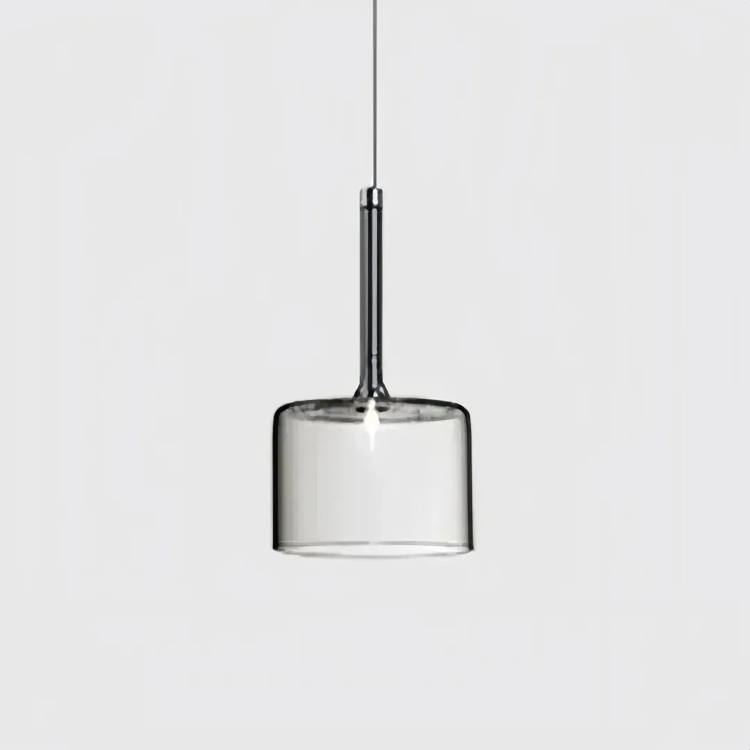 Moderne LED Pendelleuchte aus Glas in Zylinderform für Schlafzimmer